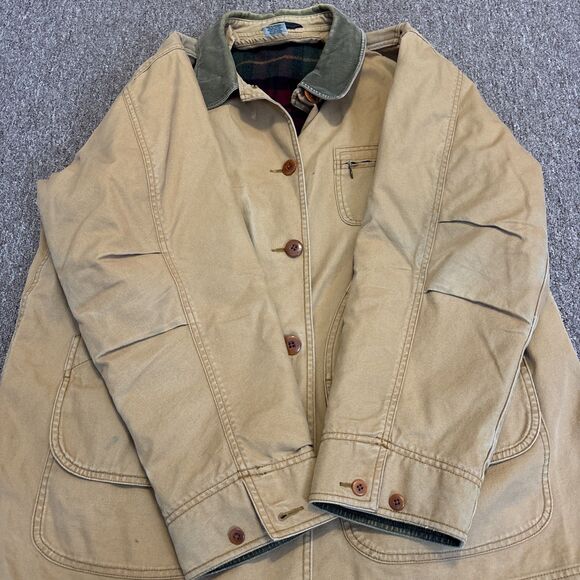 VTG LL Bean 3 In 1 Barn Chore Jacket Field Work Canvas detachable Blanket Lined - Picture 14 of 15